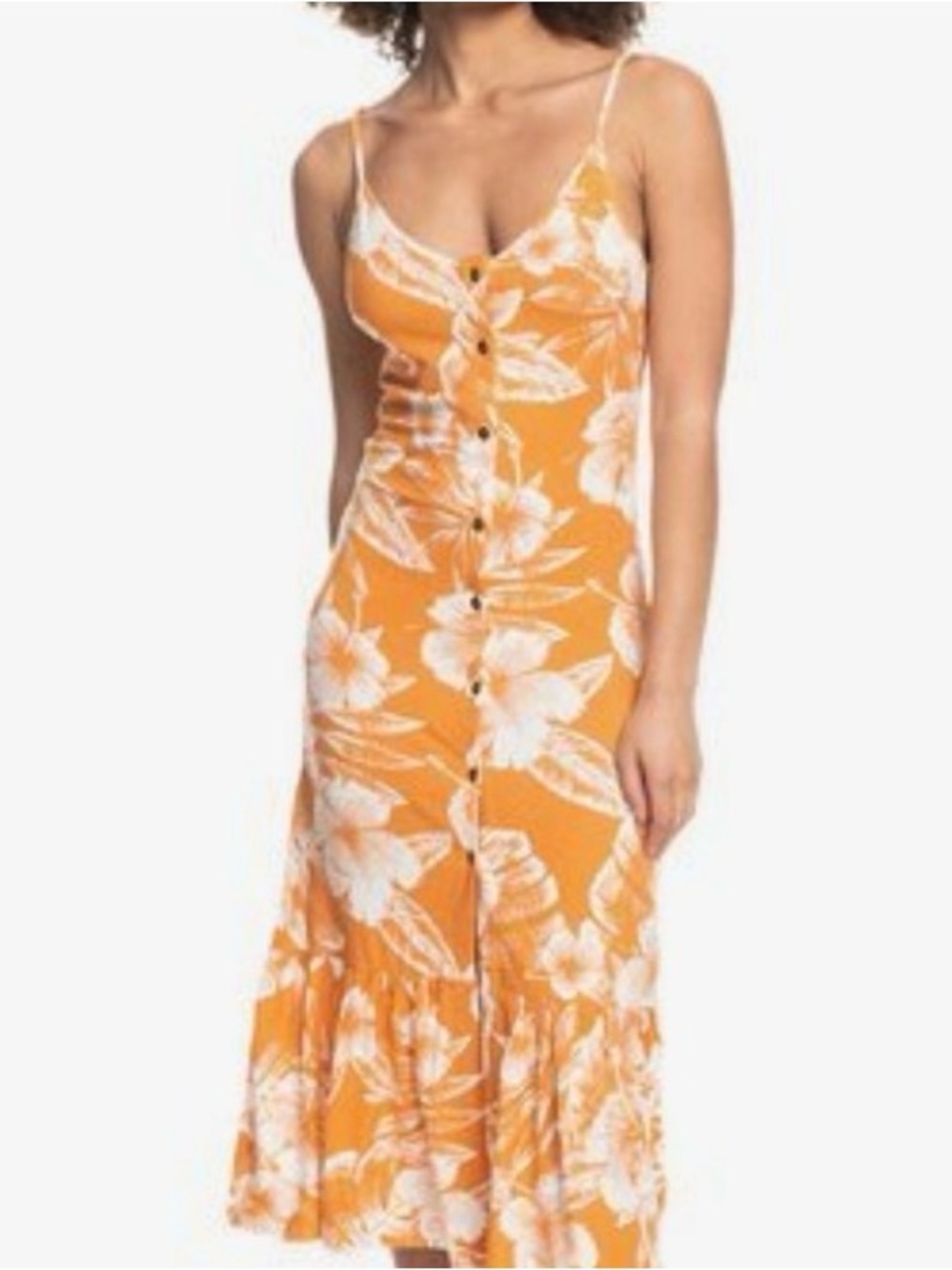 Roxy seaside state NWT Midi RUFFLED Hawaiian Dress Size S